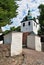 Porvoo, Finland. Old stone Church gate and belfry