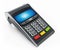 POS terminal with remote wireless symbol on the screen. 3D illustration