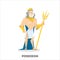 Poseidon ancient greek god character. Sea man