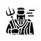 poseidon greek god mythology glyph icon vector illustration