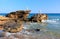 Poseidon and Mermaid. North-East coast of Zakynthos or Zante island, Ionian Sea, Greece.