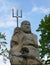 Poseidon statue with trident and fish