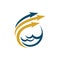 Poseidon Trident Arrow Sea Finance Business Logo Template