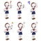 Poses and gestures of schoolgirls wearing uniforms, Sailor suit