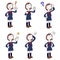 Poses and gestures of schoolgirls wearing uniforms, Sailor suit