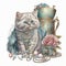 Posh Paws A Shabby Chic Cat\\\'s Accessory Collection - Generative AI