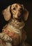 Posh Pup: A Breathtaking Baroque Portrait of a Delicate Dachshun