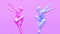 Posing attractive mannequin model, human young character statue, flying jumping dancing man and woman, ballet dancer, romantic co