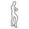 Posing bodybuilder silhouette Bodybuilding concept icon black color illustration outline