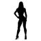 Posing fitness woman. Bodybuilder girl standing