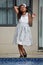 Posing Girl Preteen Wearing Dress Summer