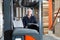 Posing reach truck driver