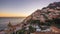 Positano, Italy along the Amalfi Coast at dusk