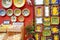 POSITANO, ITALY - MAY 28, 2015: Typical ceramics sold in beautiful town of Positano