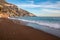 Positano - Scenic view at the Fornillo Beach in the coastal town Positano at Amalfi Coast, Italy. No people