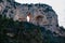 Positano - Scenic view on rock formation Montepertuso Il Buco in Positano and Praiano, Amalfi Coast, Campania, Italy, Europe.