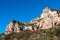 Positano - Scenic view on rock formation Montepertuso Il Buco in Positano and Praiano, Amalfi Coast, Campania, Italy, Europe.