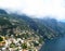 Positano village coast view on rocky hill. Amalfi, Italy