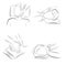 The position of the hands when neck massage. hand movements for neck massage. vector illustration.