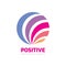Positive abstract sphere - vector business logo design.