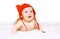 Positive baby in red hat