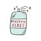 Positive bottle spray doodle art. Vector illustration