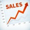 Positive business sales chart arrow