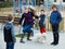 Positive children skipping on jumping rope