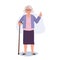 Positive Elderly Lifestyle concept. Happy Senior Woman Showing Peace Sign, Confident Smiling Elderly Lady