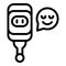 Positive emoji pregnant test icon outline vector. Stick urine