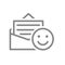 Positive feedback, happy emoji line icon. Good news in email symbol