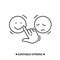Positive feedback icon. Hand choice smiling pictogram. Editable vector illustration.