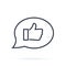 Positive feedback line icon. Communication symbol. Speech bubble