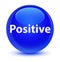 Positive glassy blue round button