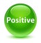 Positive glassy green round button