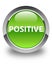 Positive glossy green round button