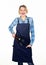 Positive housewife. food cooking recipe. Picnic barbecue. Pretty girl in chef apron. Tools for cook. Woman hold kitchen