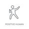 positive human linear icon. Modern outline positive human logo c