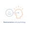 Positive mindset, mental connection, emotional intelligence concept, neuroscience and psychology, vector icon