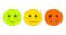 Positive, neutral and angry emoticons