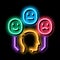 positive neutral negative human feedback neon glow icon illustration