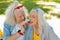 Positive nice woman eating a strawberry