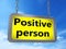 Positive person on billboard