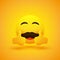 Positive, Satisfied, Happy Male Emoji with Mustache Showing Double Thumbs Up - Vector Emoticon Design for Instant Messaging