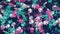 Positive skulls background with heap of stylized nice little things