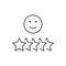 Positive testimonial line outline icon