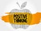 Positive thinking apple word cloud