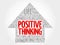 Positive thinking arrow word cloud