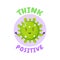 Positive Thinking, cute virus doing meditation
