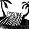 Positive thinking. Summer vacation quote print with palms silhouettes. Grunge palms background